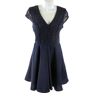 Altar'd State navy swing skirt dress